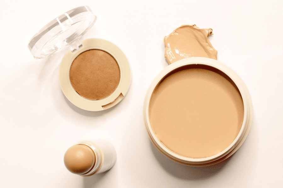 Foundation products in different formats with cream-to-powder and balmy textures