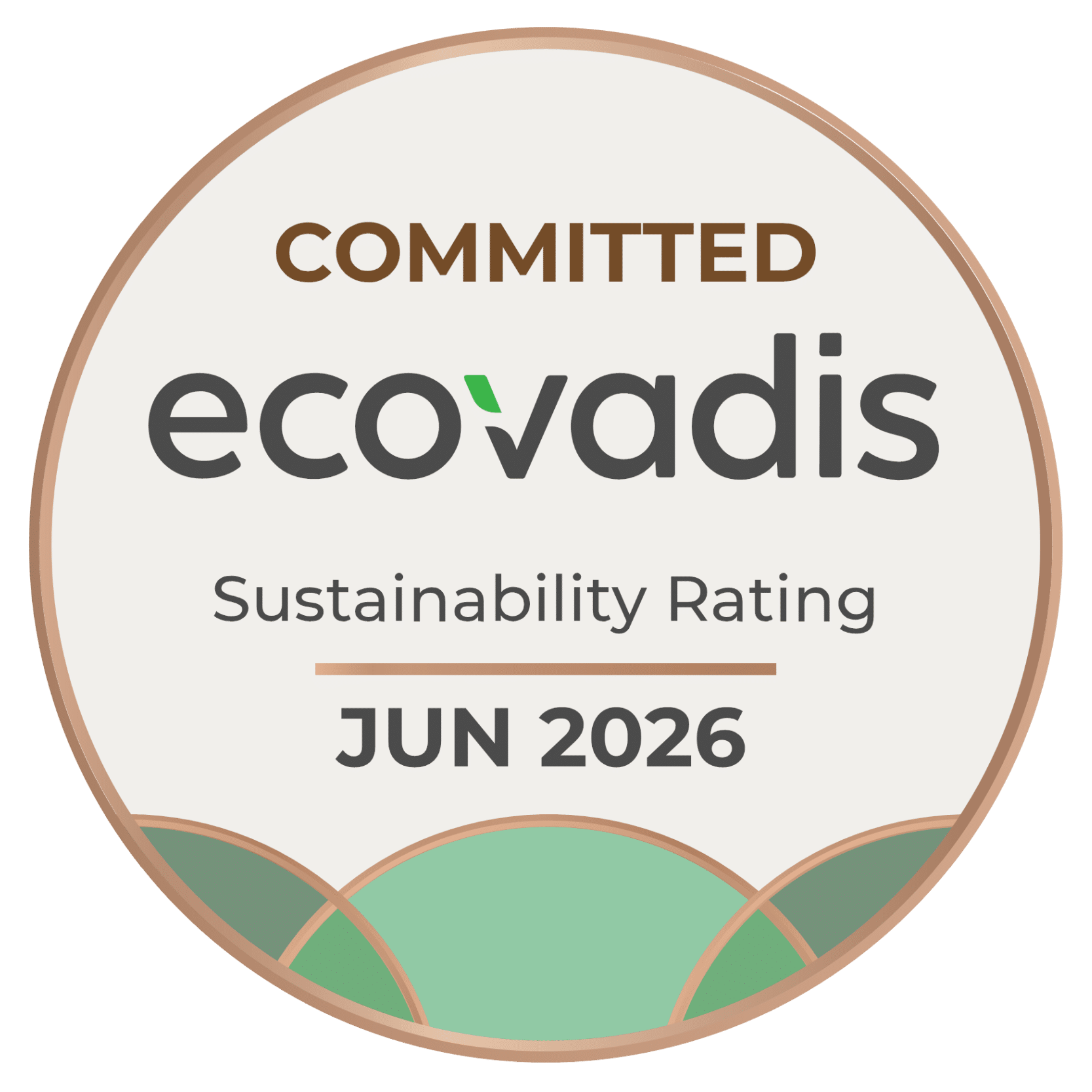 EcoVadis Committed Badge, awarded in June 2026.